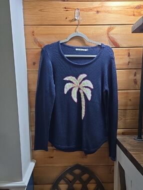 Lulu-B Navy Light Knit Crew Sweater XS Oversized 0465